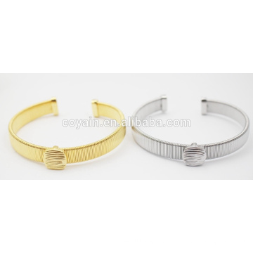 Silver/Gold Stainless Steel Wire Twined With Button Stainless Steel Bracelet
